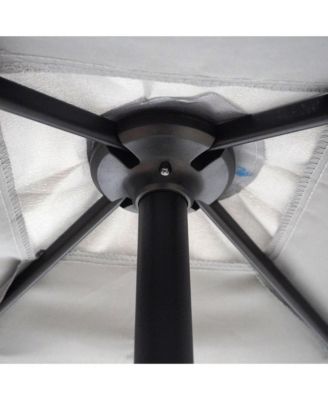 Outdoor Patio Dining Set for 4 People, Metal Patio Furniture Table and Chair Set with Umbrella, Black