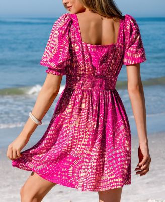 Women's Full of Whimsy Abstract Mini Beach Dress