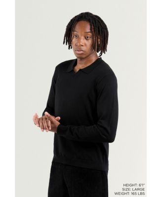 Men's Long Sleeve Sweater Johnny Collar Polo