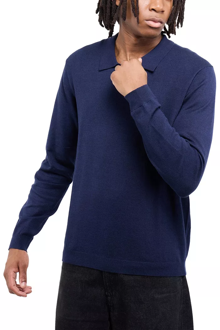 Men's Long Sleeve Sweater Johnny Collar Polo - thumbnail 6