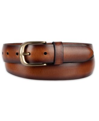 Luxury Classic Feathered Edge Leather Dress Belt