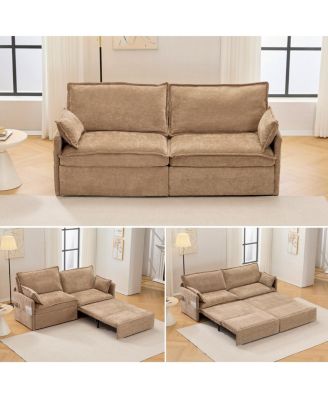 Streamdale  Furniture Versatile 3-in-1 Chenille Sleeper Sofa with Storage & Charging