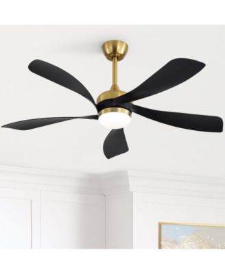 52-inch Modern Gold 5-Blade Ceiling Fan with LED Light and Remote Control