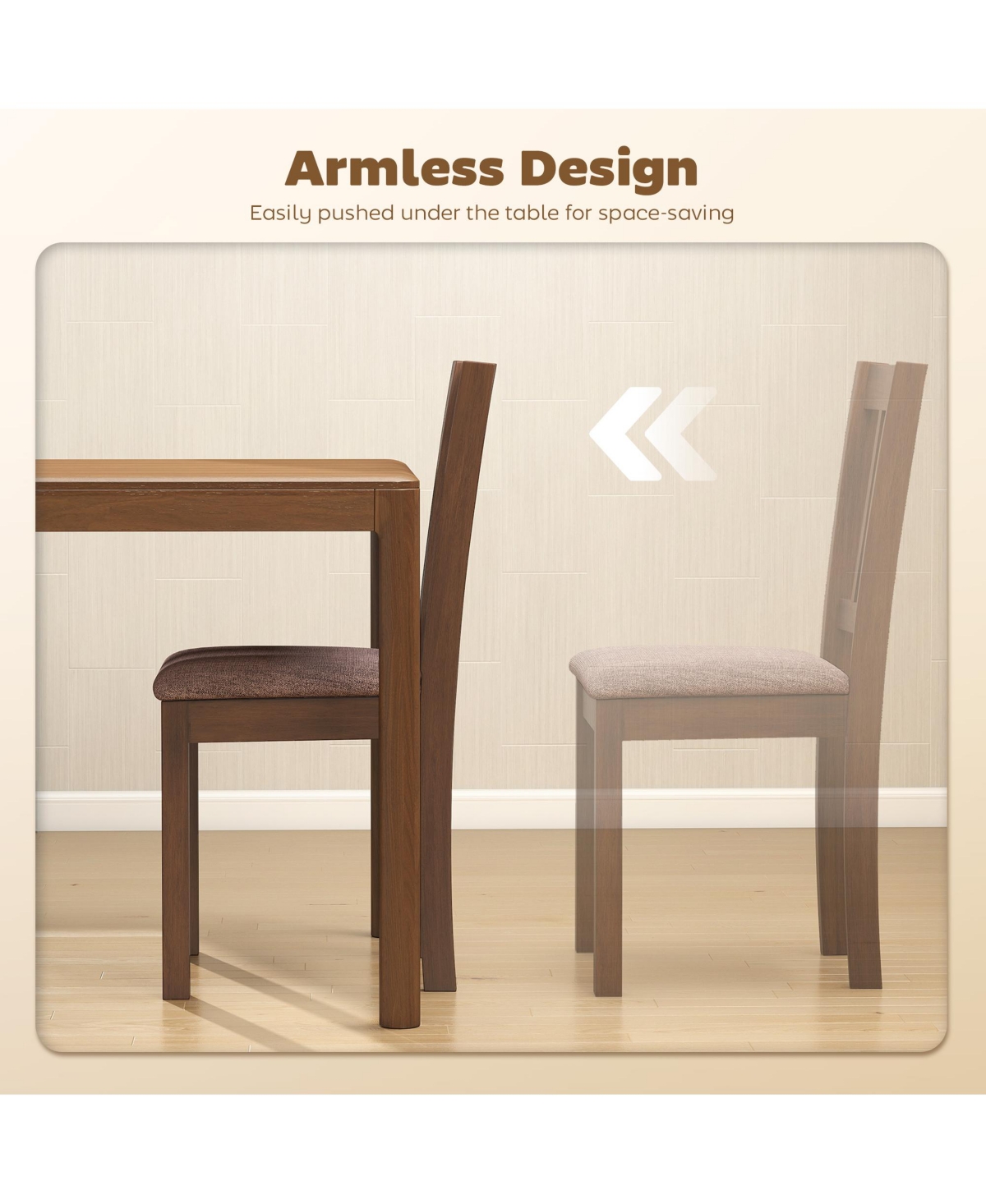 Homcom Dining Chairs Set of 2, Upholste Kitchen Chairs, Taupe