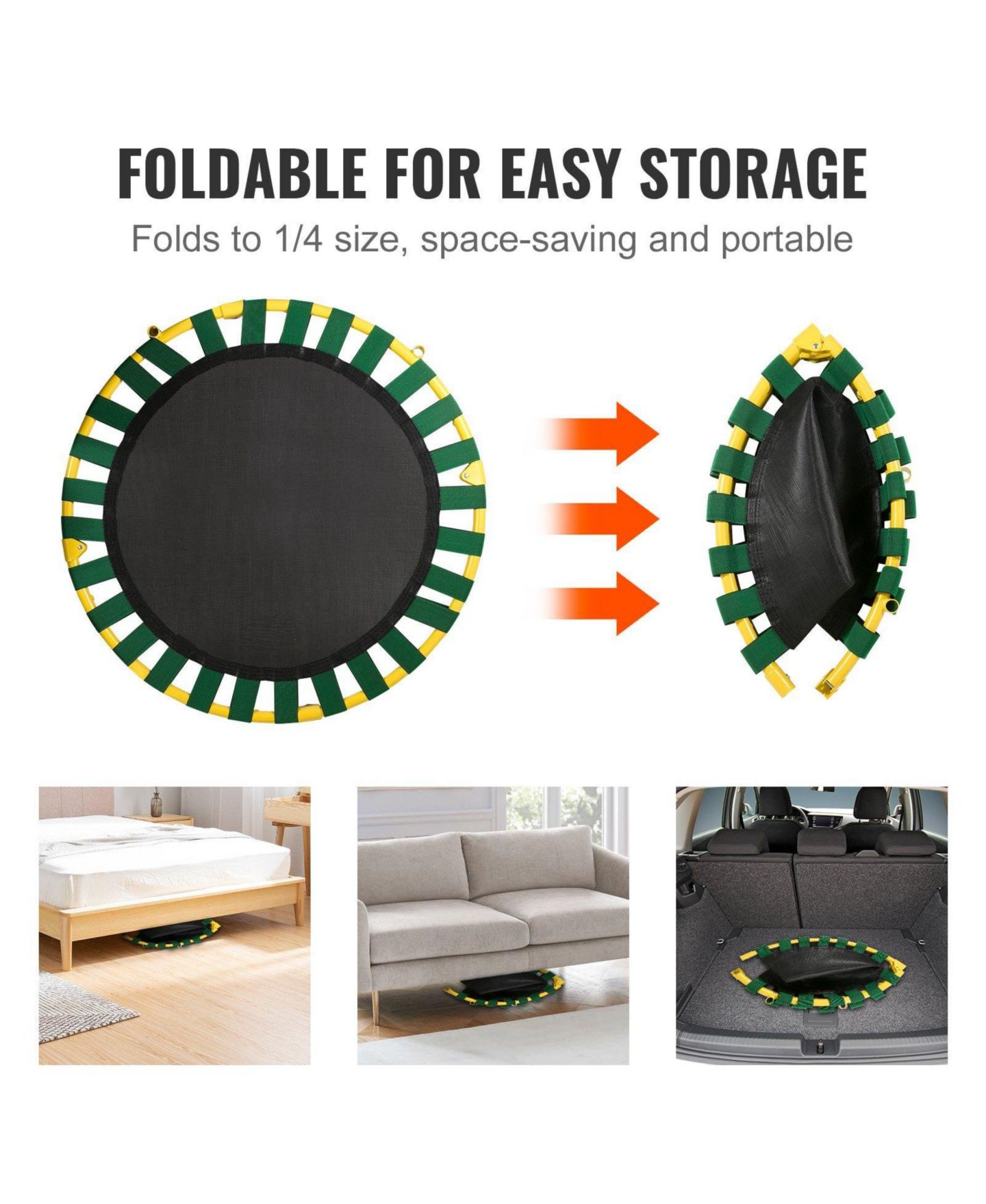 Детская игрушка Mecale 3FT Foldable Trampoline with Handle, Ages 3+, цвет: Синий — фото 8