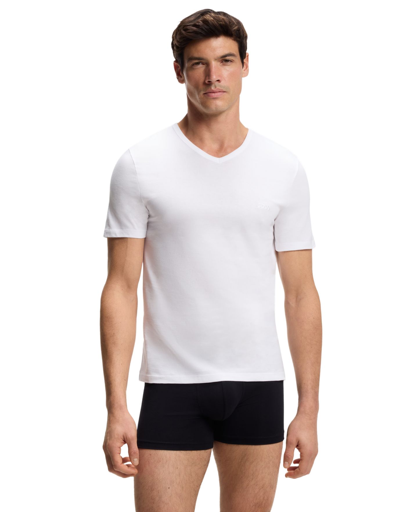 Мужские футболки Hugo Boss 3-Pack Classic Solid V-Neck T-Shirts, цвет: Чёрный — фото 5