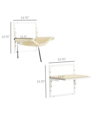 6-Piece Cream Modern Cat Wall Shelves with Hammock