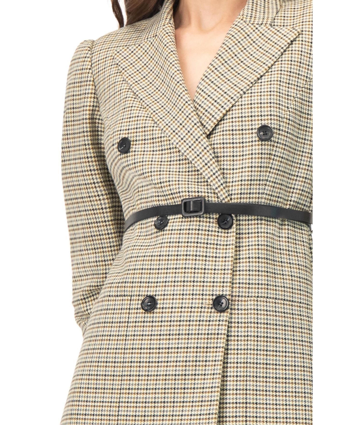 Женский пиджак Ivonne Double-Breasted Checkered Blazer, цвет: Разноцветный — фото 6