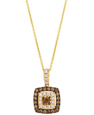 Nude Diamond (1/5 ct. t.w.) & Chocolate Diamond (2/5 ct. t.w.) Pendant Necklace in 14k Honey Gold