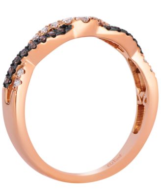 Nude Diamond (0.15 ct. t.w.) & Chocolate Diamond (0.12 ct. t.w.) Ring in 14k Strawberry Gold
