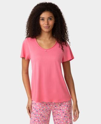 Women's Short-Sleeve Rosette Sleep T-Shirt