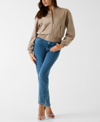 Women's Cathleen Bomber Full-Zip Collared Jacket