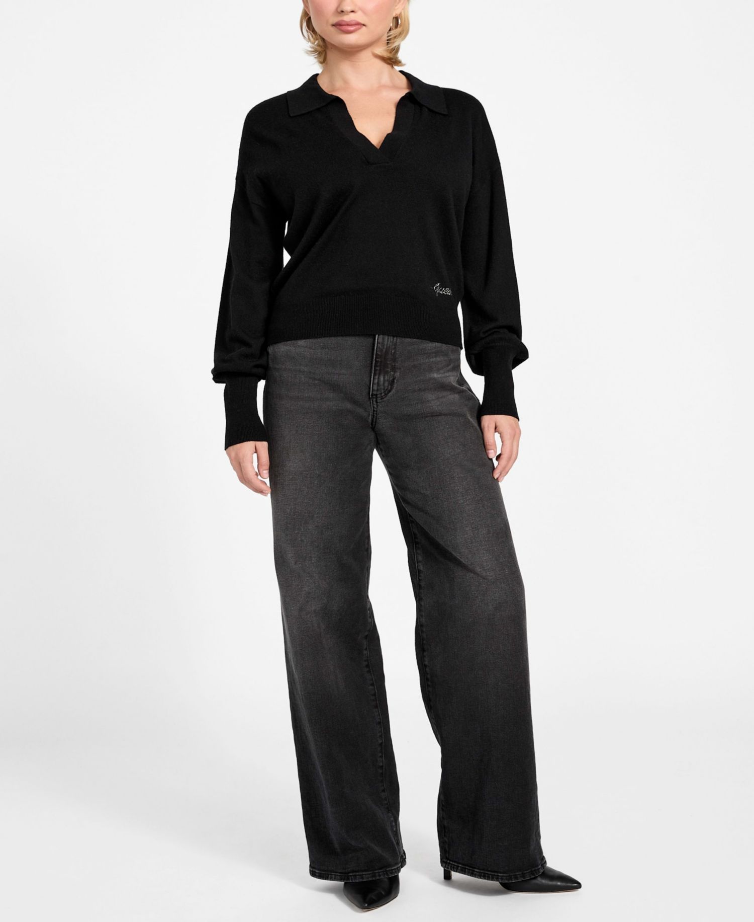 Women's Long-Sleeve Polo Collar Miranda Sweater