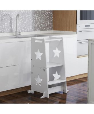 Kids Kitchen Helper Stool with Convertible Table and Chair for Ages Three to Six