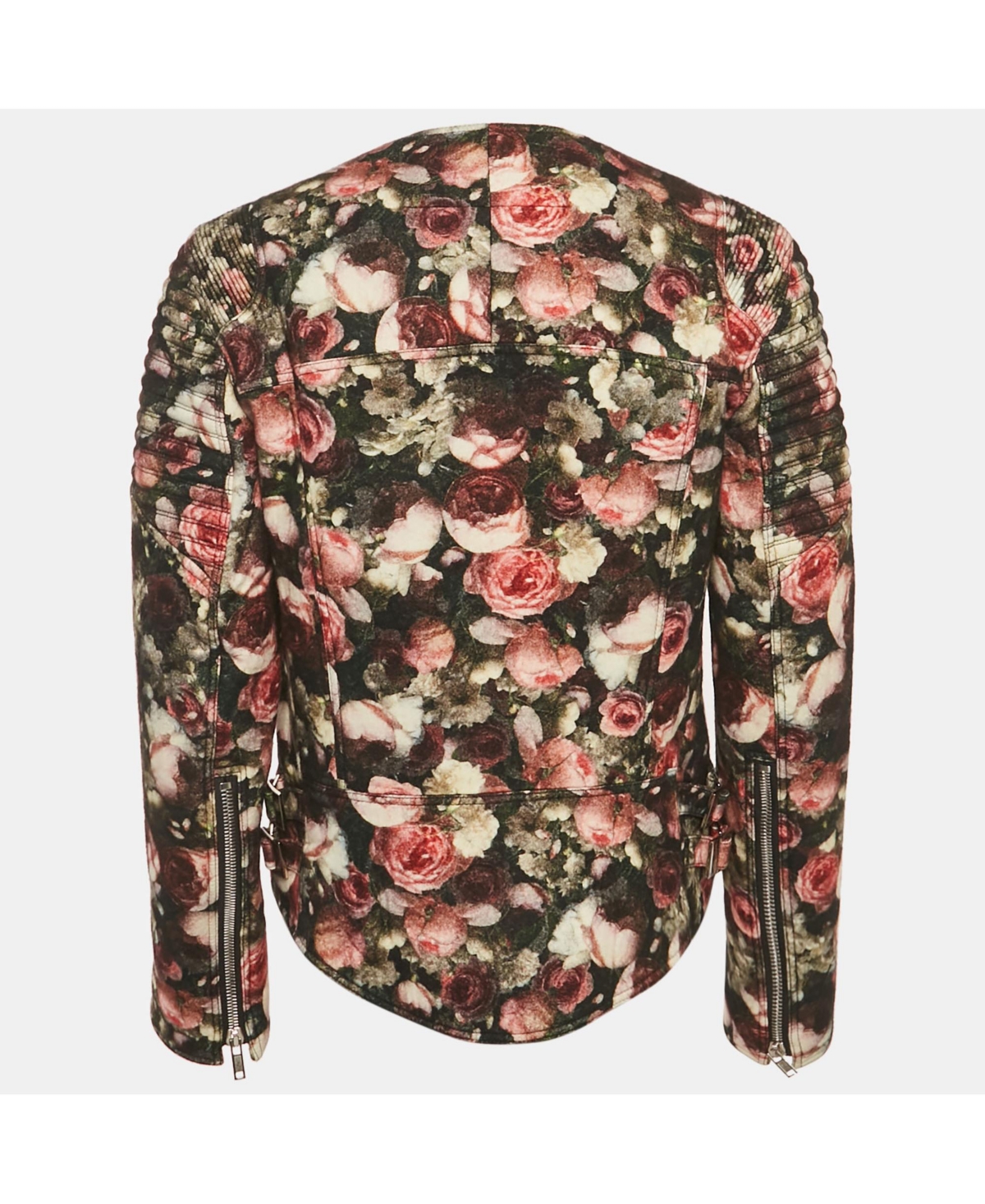 Pre-Owned Givenchy Women's Black Floral Print Felt Zip-Up Jacket