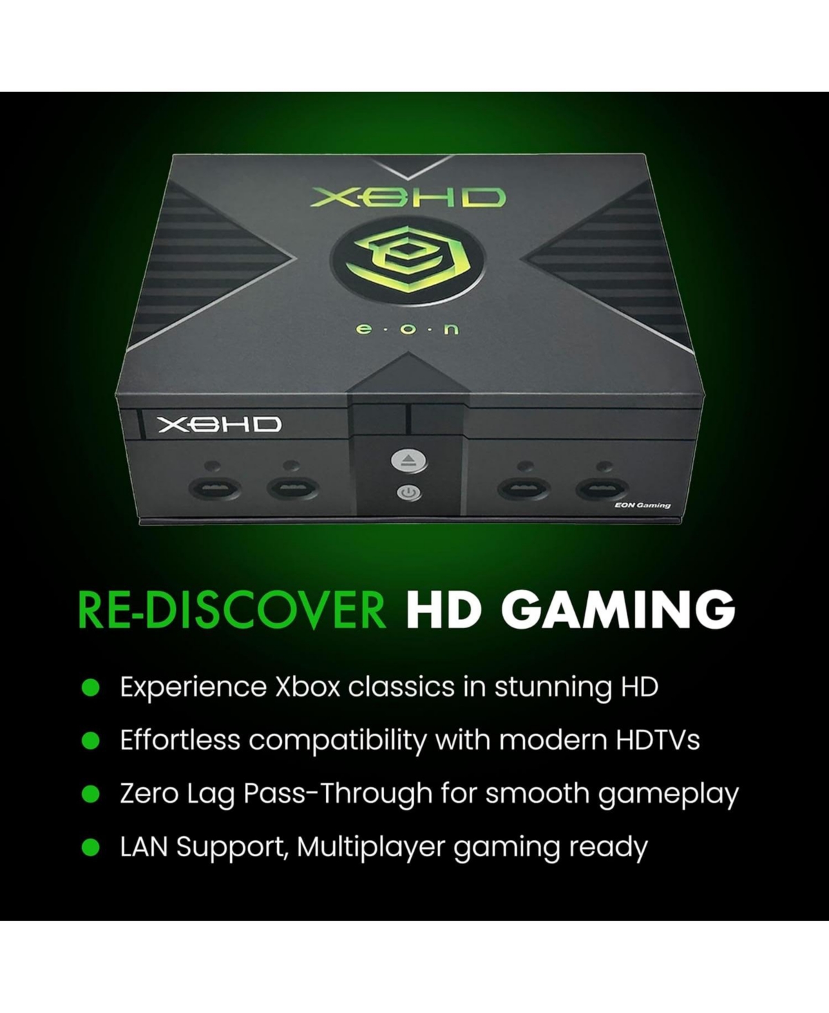 Eon Original Xbox Hd Hdmi Adapter + Lan Hub Adapter Plug and Play Video Enhancer