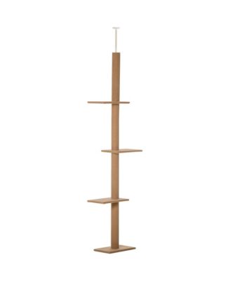 Brown Floor-to-Ceiling Cat Tree with Sisal Scratching Posts