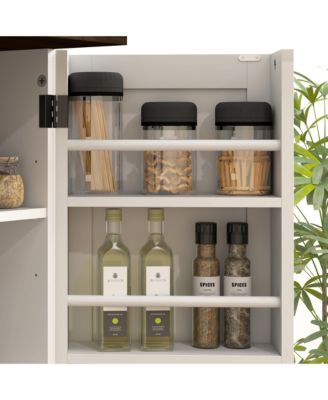 64" Kitchen Pantry Storage Cabinet with Motion Sensor Light