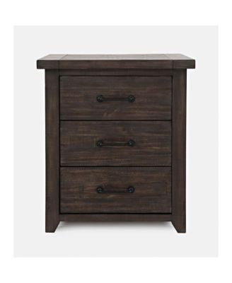 Madison County Rustic Solid Wood Farmhouse USB Charging Nightstand