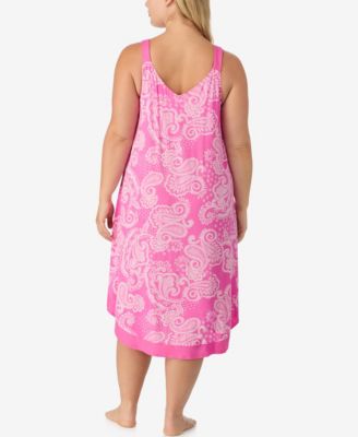 Plus Size Printed Sleeveless Midi Gown