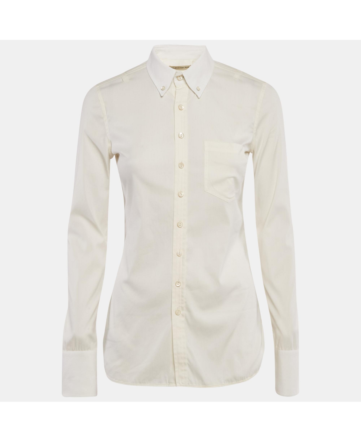 Pre-Owned Balenciaga Women's Cream Cotton Long Sleeve Shirt