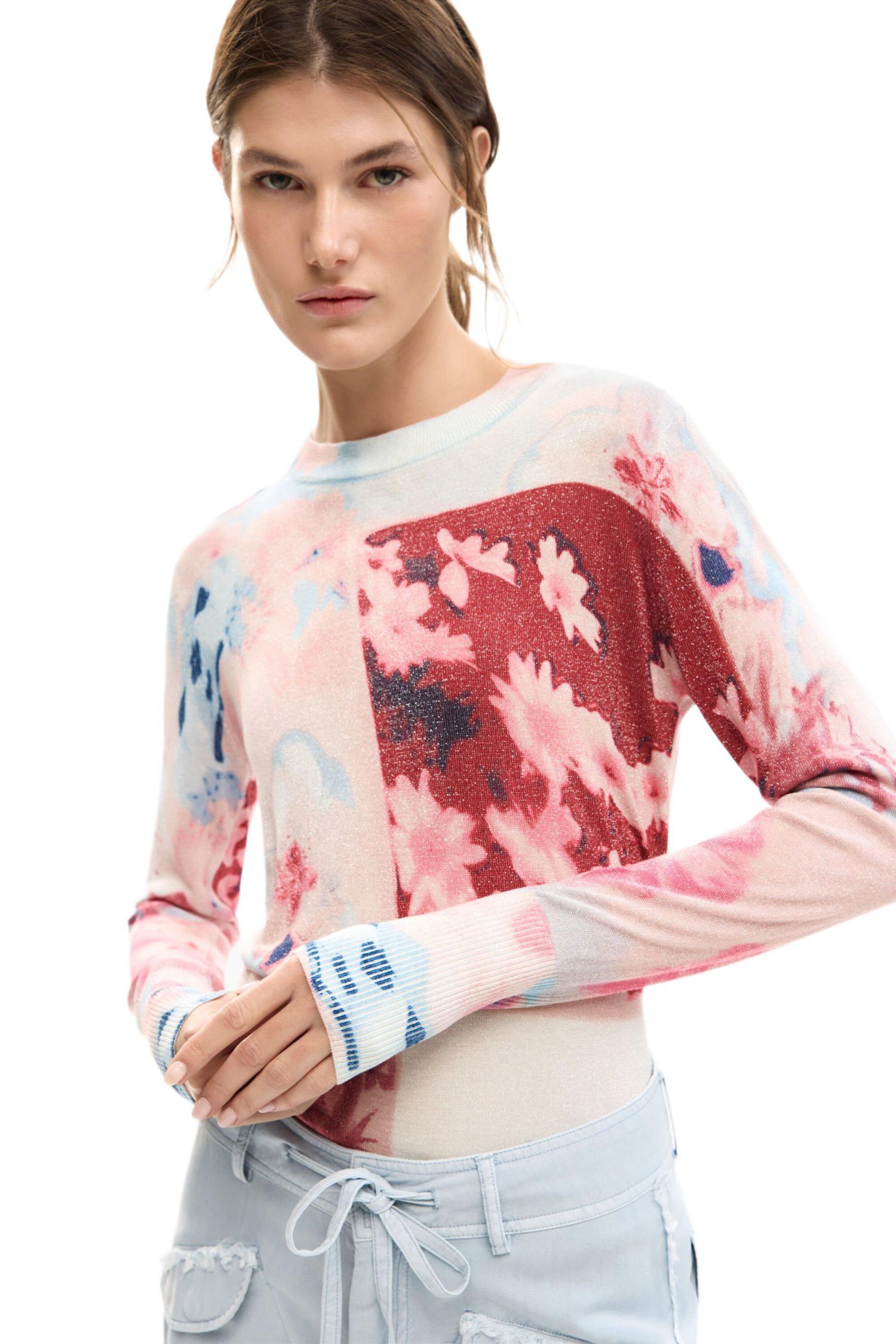 Women's Fine knit collage sweater