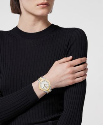 Women's V-Code Two-Tone Stainless Steel Bracelet Watch, 36mm