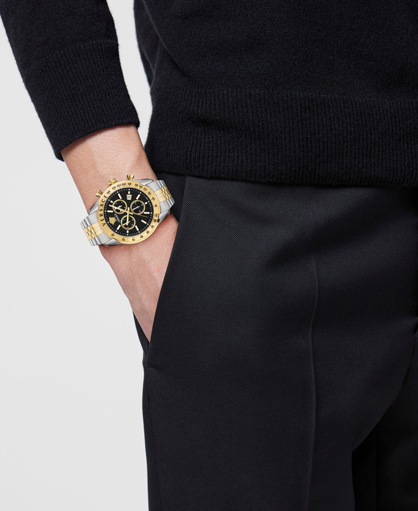 Мужские часы Versace Chrono Master Two-Tone Stainless Steel Bracelet Watch, 44mm — фото 5