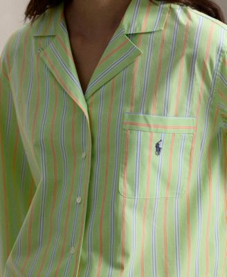 Women's 2-Piece Cropped Shirt and Boxer Shorts Pajama Set