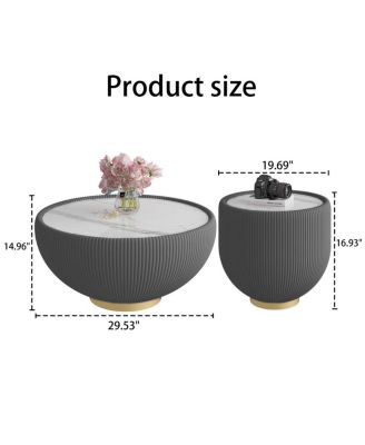  Light Sintered Stone Leather Coffee Table for Living Room Furniture