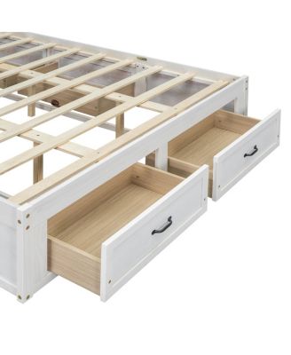 Queen Size Platform Bed with 6 Storage Drawers