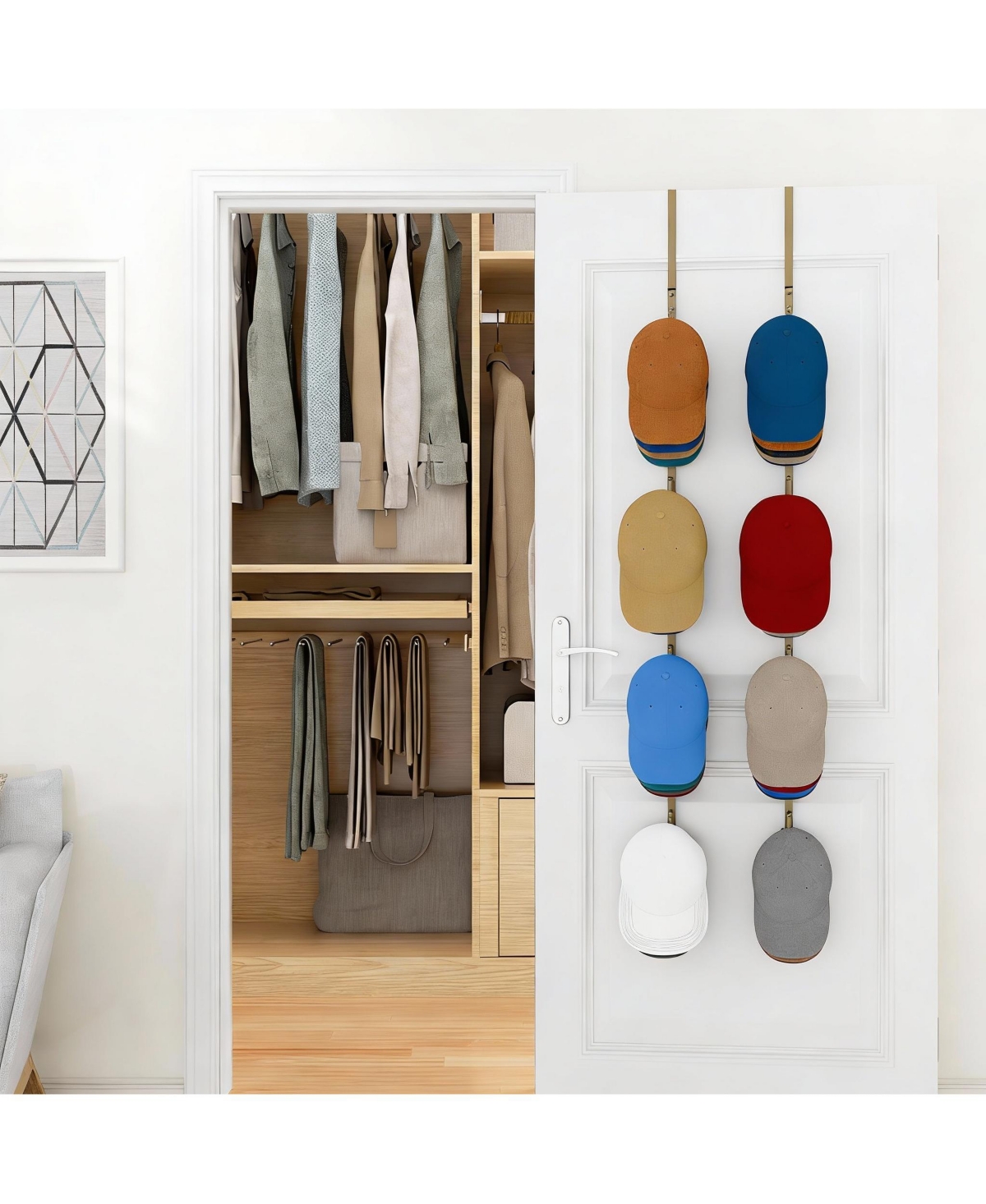 Yigii Over Door Hat Rack - Holds 40 Caps
