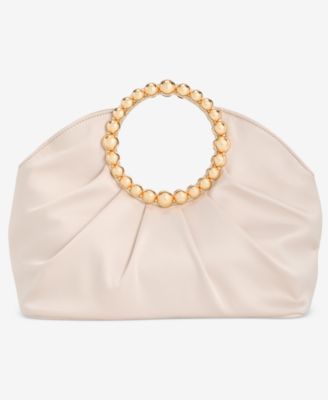 Ring Handle Satin Clutch