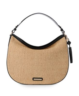 Kathleen Folsom Medium Raffia Hobo Shoulder Bag