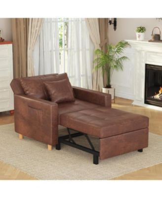 36" Sleeper Chair, Convertible Chair Bed for Adults, 3-in-1 Pull Out Sofa Chair