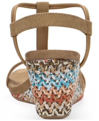 Women's Mulan Elastic T-Strap Wedge Sandals