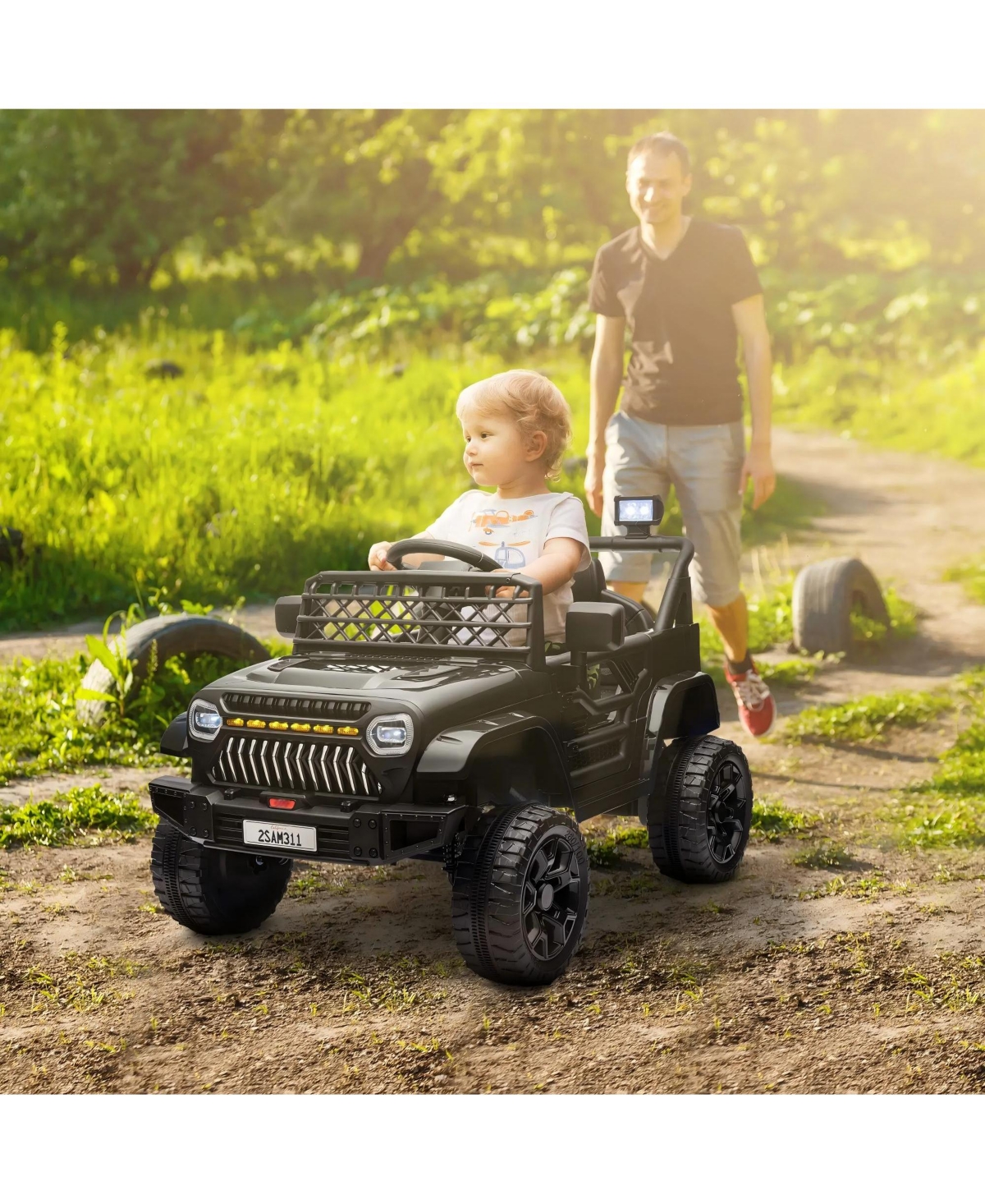 Hongge Kids 12V Electric Ride On Car with Parent Remote Slow Start Suspension for Ages 3 to 6