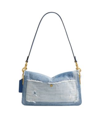 Tabby Medium Denim Patchwork Shoulder Bag 26