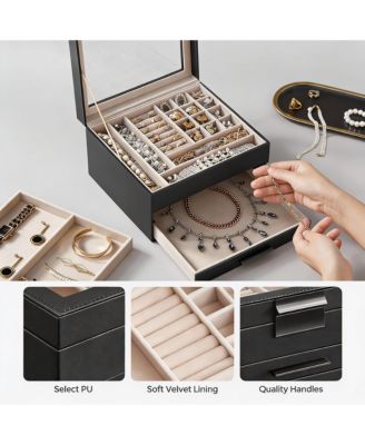 3-Layer Jewelry Box with Glass