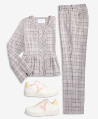 Los Angeles Women's Glen Plaid Peplum Jacket & Kelsey Glen Plaid Straight-Leg Pants