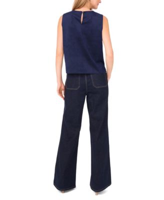 Women's Faux-Suede Sleeveless Top