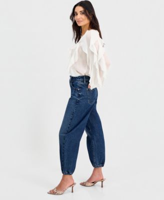 Petite High-Rise Barrel Ankle Jeans