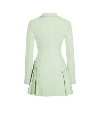 Women's Delia Pistachio Green Blazer Dress with Pleated Detail