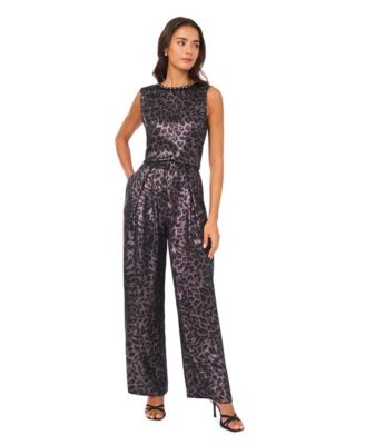 Women's Animal Print Wide Leg Pants