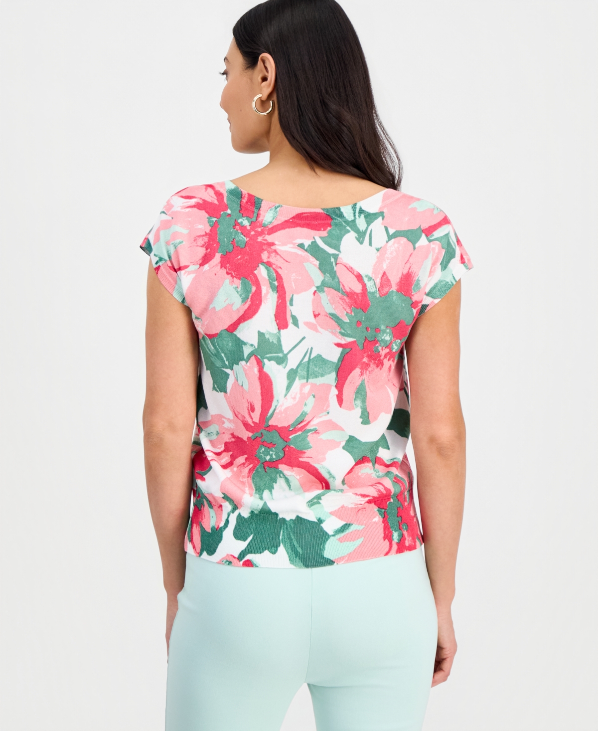 I.n.c. International Concepts Petite Printed Dolman-Sleeve Sweater, Macy's Exclusive