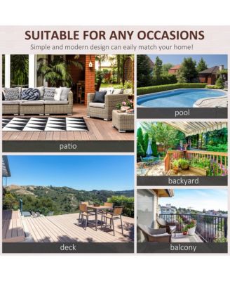 Rat Wicker Side Table for Outdoor Garden Balcony Backyard