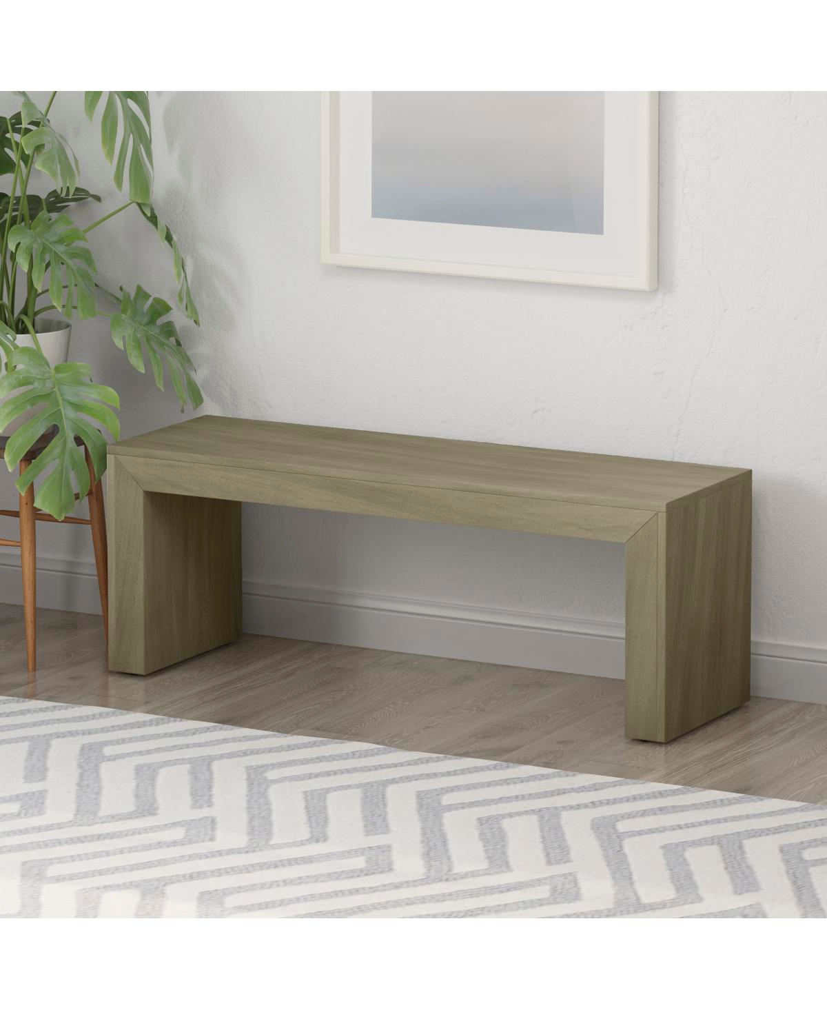 Streamdale Furniture Acacia Wood Dining Bench, Light Gray Oak