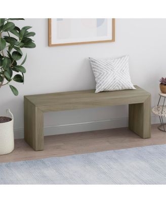  Acacia Wood Dining Bench, Light Gray Oak
