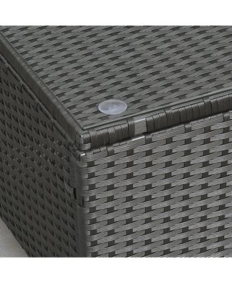 PE Rat Patio Table with Tempe Glass,