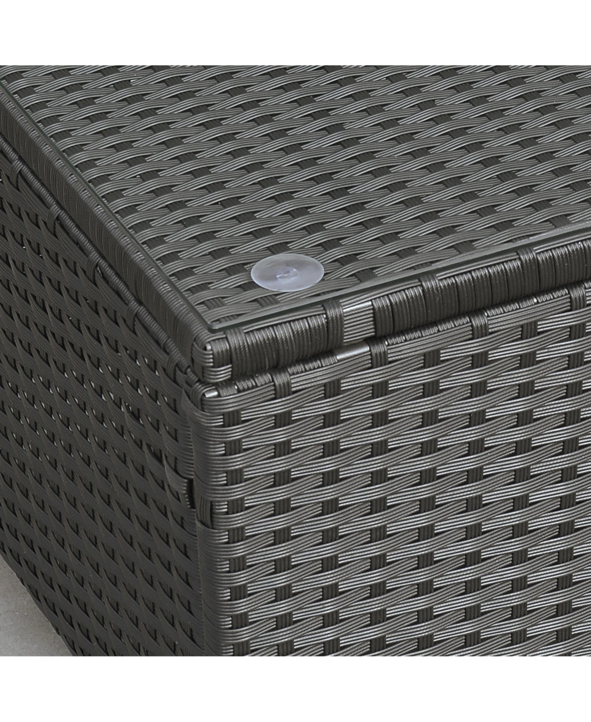 Outsunny Pe Rat Patio Table with Tempe Glass,